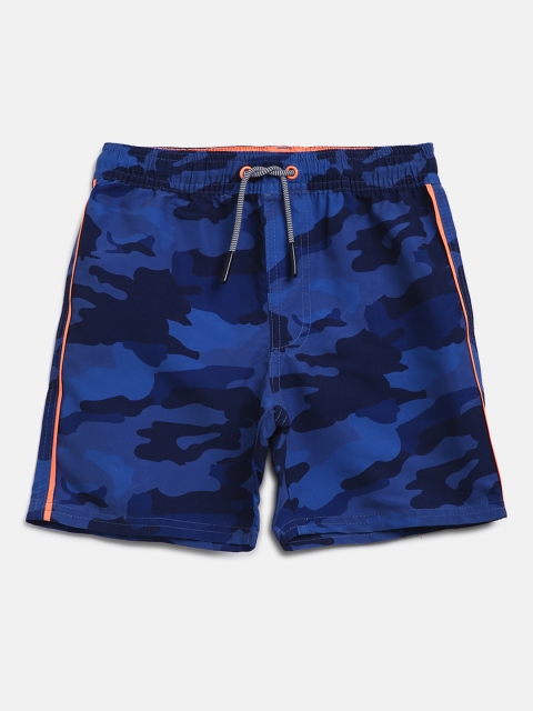 

Marks & Spencer Boys Blue & Black Camouflage Print Sports Shorts with UPF 50+ Technology