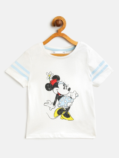 

Marks & Spencer Girls White Minnie Mouse Printed Round Neck T-shirt