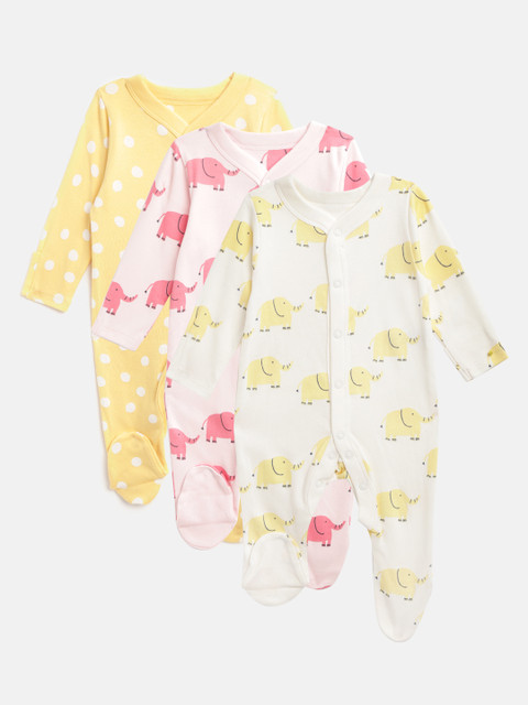 

Marks & Spencer Kids Pack of 3 Printed Sleepsuits, Yellow