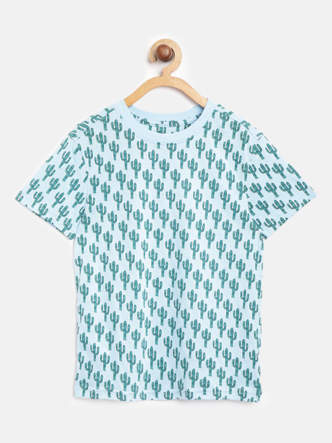 

Marks & Spencer Boys Blue & Green Printed Round Neck T-shirt