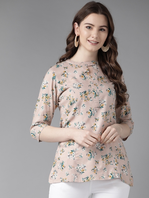 

Ginni Arora Label Women Pink & Green Printed Top