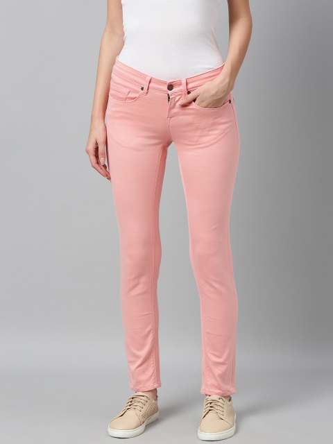 

HERE&NOW Women Pink Skinny Fit Mid-Rise Clean Look Stretchable Jeans