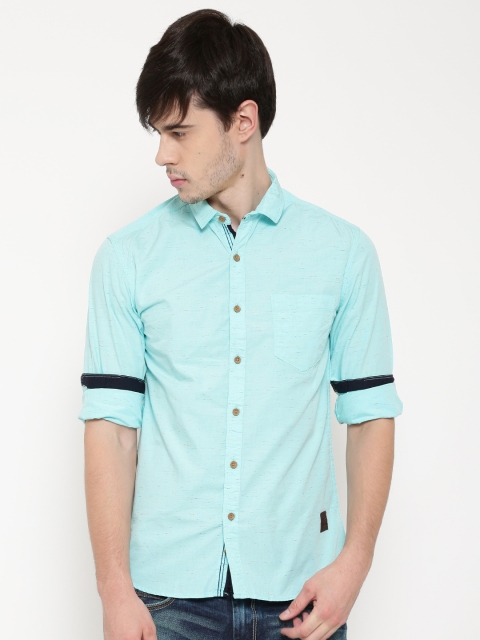 

Locomotive Sea Green Casual Shirt