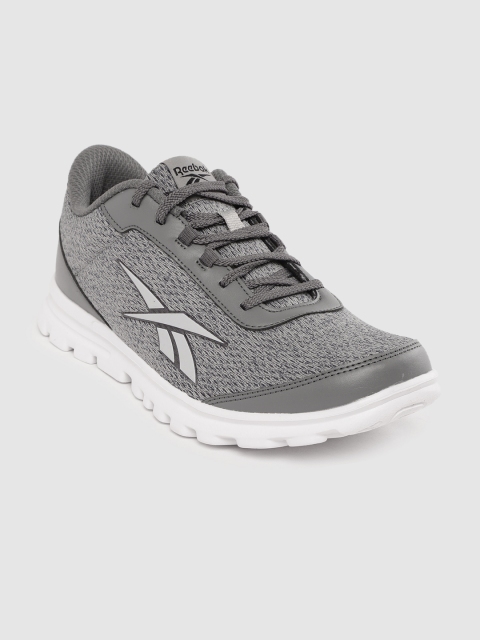 

Reebok Men Grey Melange Woven Design Lux LP Running Shoes