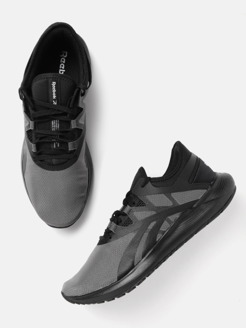 

Reebok Men Charcoal Grey & Black Floatride Fuel Woven Design Running Shoes