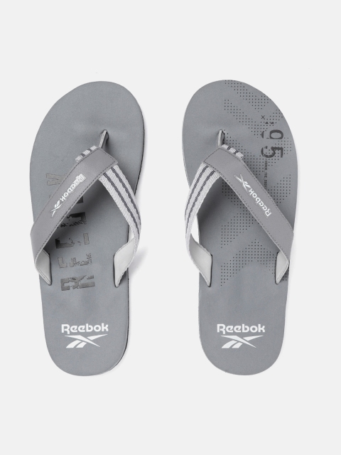 

Reebok Men Grey Genesis LP Striped Thong Flip-Flops