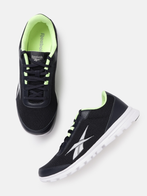 

Reebok Men Navy Blue Woven Design Lux Running Shoes