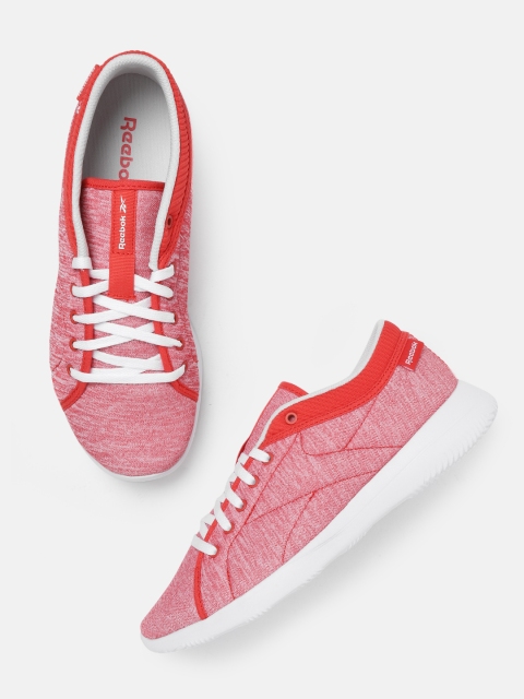 

Reebok Women Coral Red Solid Runaround Walking Shoes
