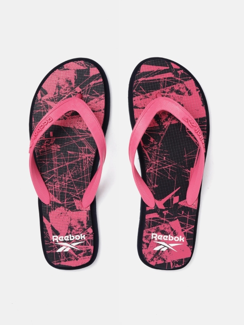 

Reebok Women Pink & Navy Blue Printed Russle Thong Flip-Flops