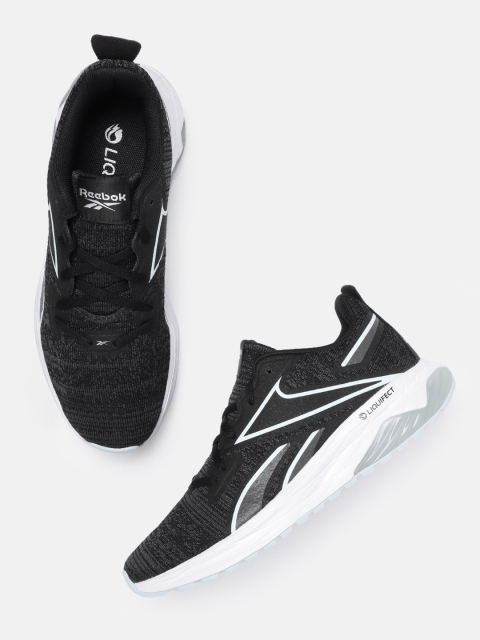 

Reebok Women Black & Charcoal-Grey LIQUIFECT 180 LS Woven Design Running Shoes