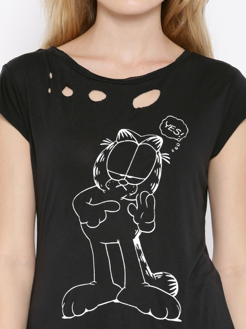 

Kook N Keech Garfield Black Printed T-shirt