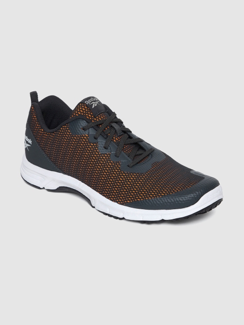 

Reebok Men Orange & Charcoal Grey Hustle LP Running Shoes