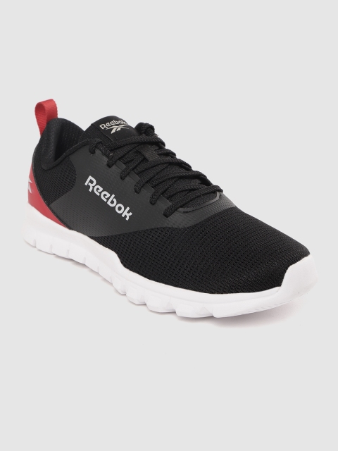 

Reebok Men Black Woven Design Street Rush Running Shoes