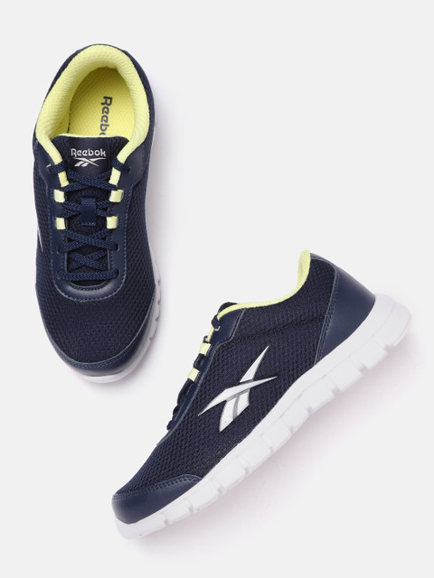 

Reebok Women Navy Blue Woven Design LUX LP Running Shoes