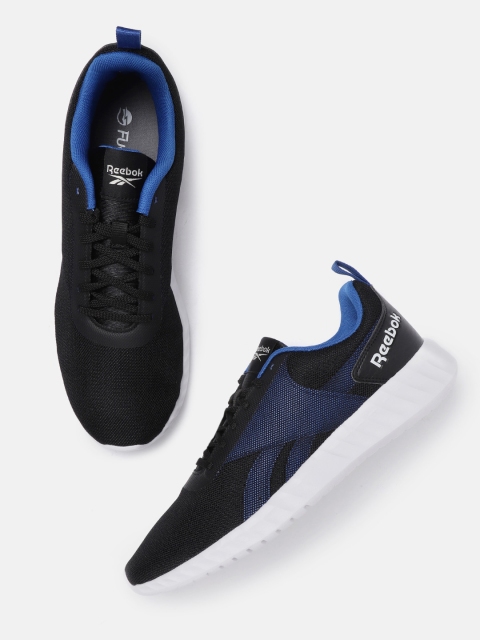 

Reebok Men Black & Blue Woven Design Instaconfit LP Running Shoes