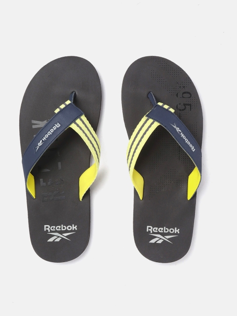 

Reebok Men Navy Blue & Black Genesis LP Striped Thong Flip-Flops