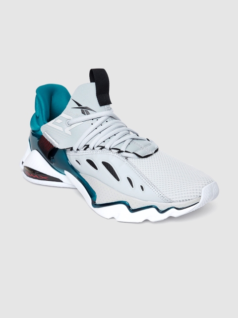 

Reebok Unisex White & Teal Blue DMX Elusion 001 FT Low Running Shoes