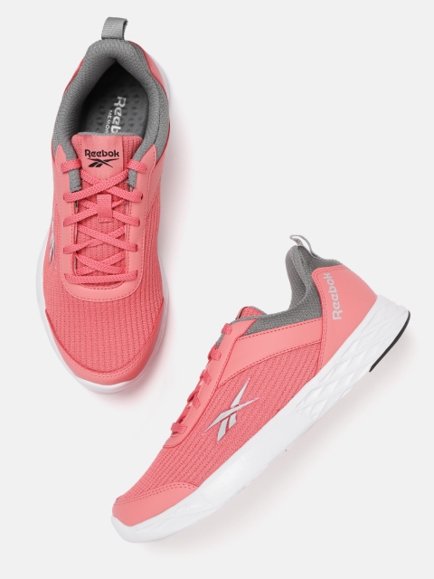 

Reebok Women Pink Self Striped Tempo Weave LP Running Shoes