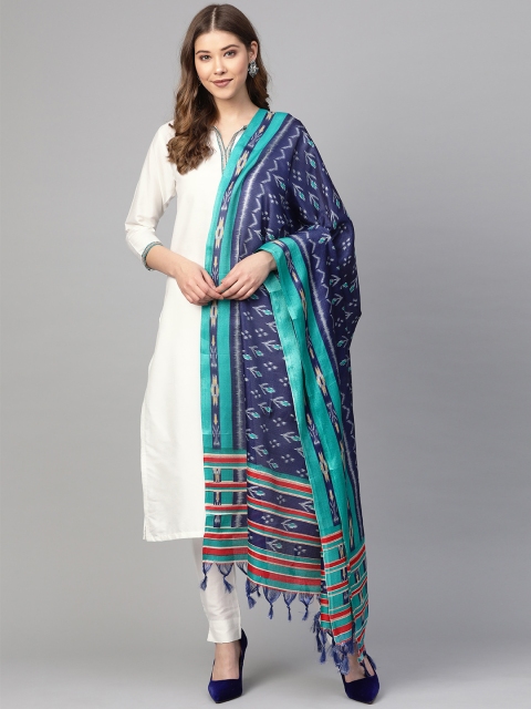 

SIAH Women White Solid Kurta with Trousers & Dupatta