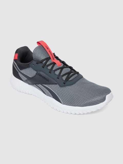 

Reebok Men Charcoal Grey and Navy Blue Flexagon Mid-Top 2.0 Running Shoes