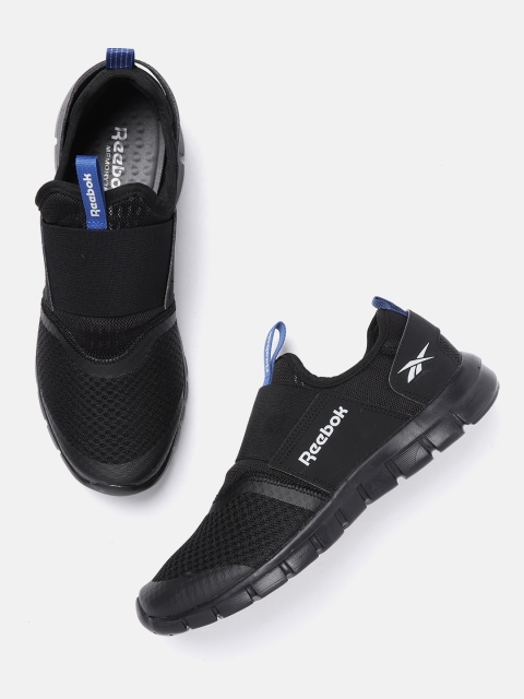 

Reebok Men Black Woven Design Identity Slip-On Walking Shoes