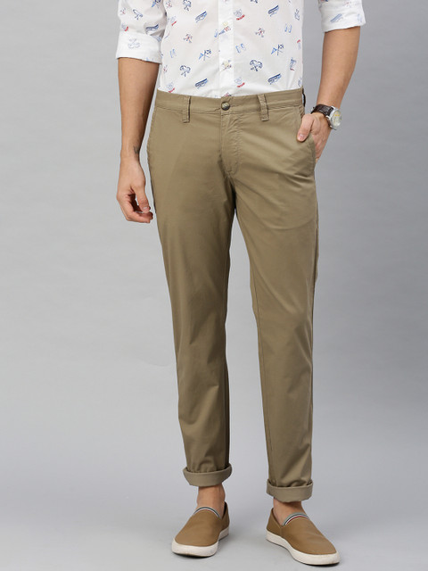 

Nautica Men Khaki Brown Slim Fit Solid Chinos