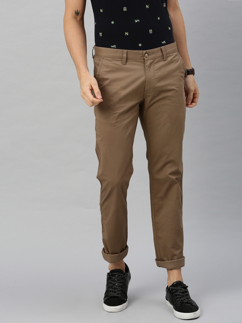 

Nautica Men Brown Slim Fit Solid Regular Trousers