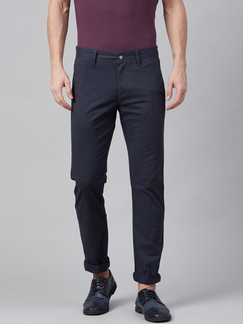 

Nautica Men Navy Blue Slim Fit Checked Regular Trousers