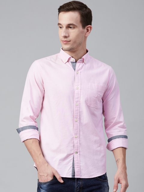 

Nautica Men Pink Slim Fit Solid Casual Shirt