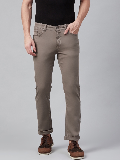 

Nautica Men Taupe Slim Fit Solid Regular Trousers