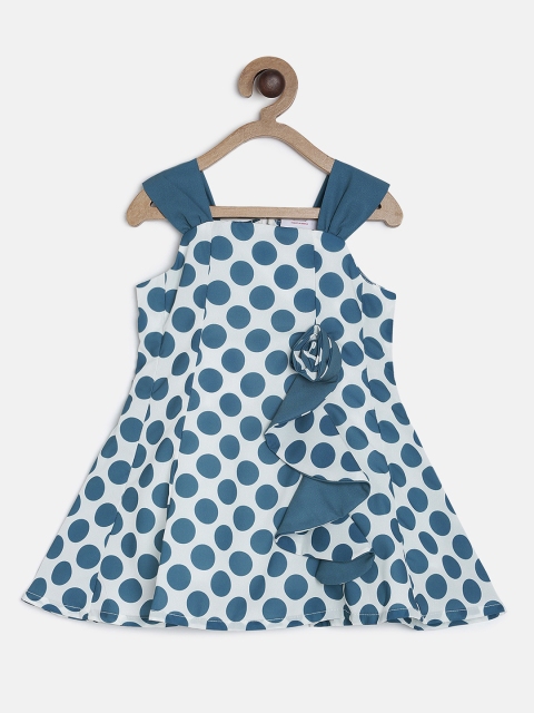 

Peppermint Girls Blue Printed A-Line Dress