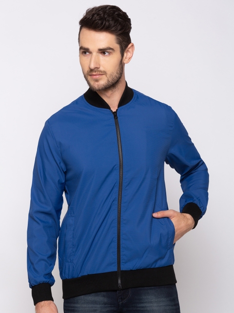 

Kenneth Cole Men Blue Solid Lightweight Bomber Jacket