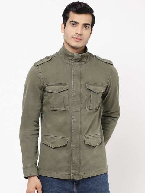 

STROP Men Olive Green Solid Tailored Jacket