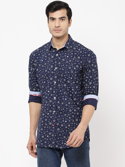 

STROP Men Blue & Off-White Regular Fit Printed Casual Shirt