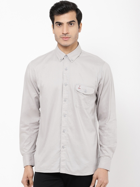 

STROP Men Grey Relaxed Regular Fit Solid Casual Shirt