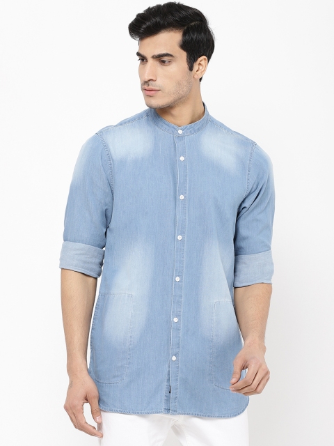 

STROP Men Blue Relaxed Slim Fit Washed Casual Shirt