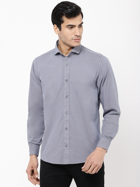 

STROP Men Grey Slim Fit Solid Casual Shirt