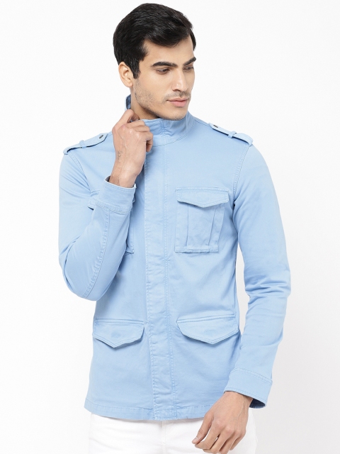 

STROP Men Blue Solid Denim Jacket