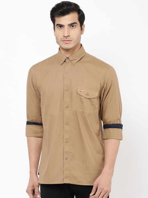 

STROP Men Brown Twill Relaxed Regular Fit Solid Casual Shirt