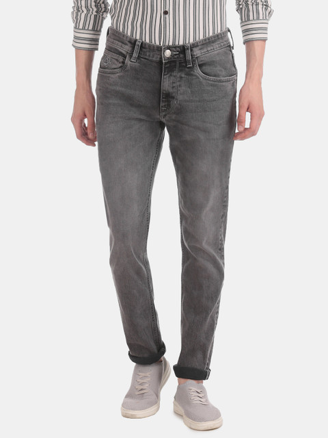

U.S. Polo Assn. Denim Co. Men Grey Melange Slim Fit Mid-Rise Clean Look Stretchable Jeans