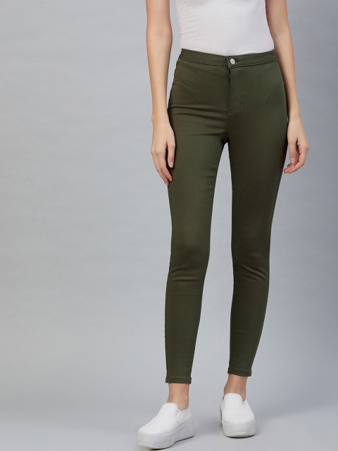 

Marks & Spencer Women Olive Green Super Skinny Fit Solid Jeggings
