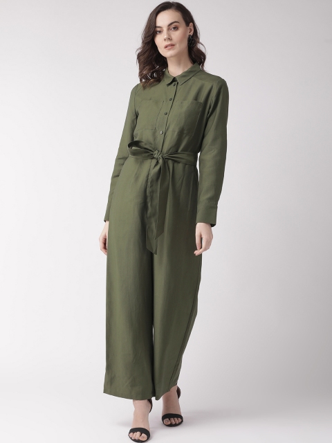 

Marks & Spencer Women Olive Green Solid Basic Jumpsuit