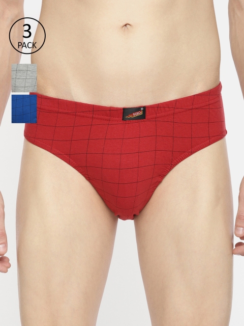 

SOLO Men Pack of 3 Briefs, Red
