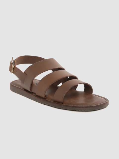 

Mast & Harbour Men Coffee Brown Solid Comfort Sandals