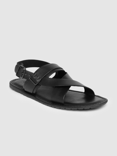 

Mast & Harbour Men Black Comfort Sandals