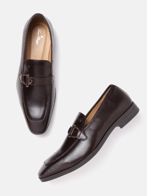 

Louis Philippe Men Coffee Brown Solid Leather Formal Slip-Ons