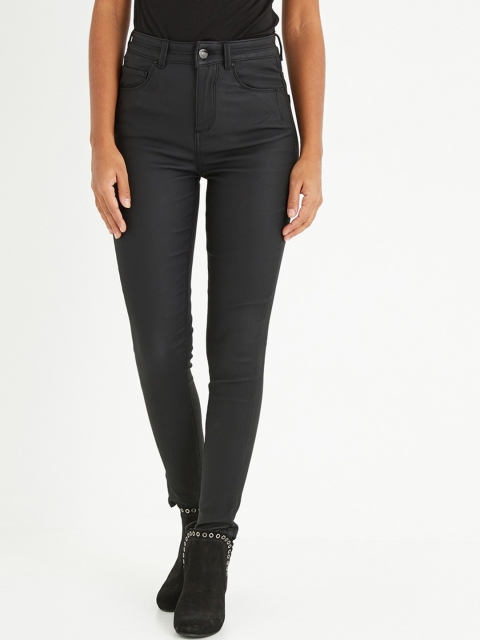 

promod Women Black Skinny Fit Mid-Rise Clean Look Jeans