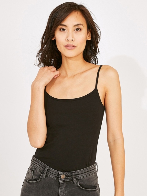 

promod Women Black Solid Fitted Top