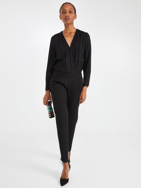 

promod Women Black Solid Basic Jumpsuit