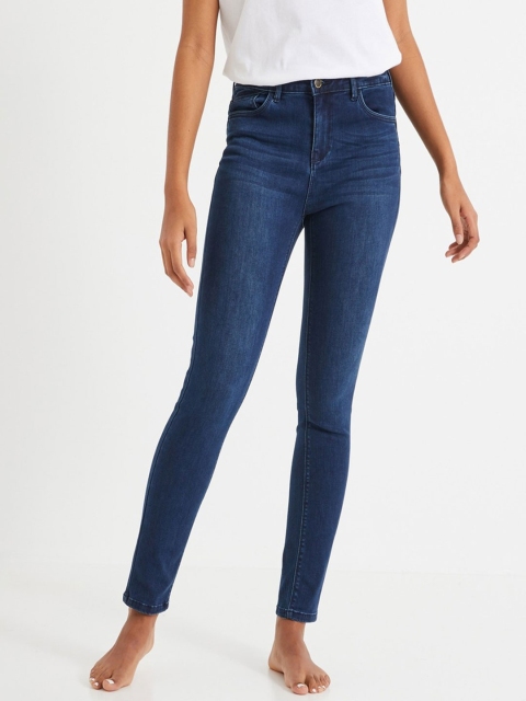 

promod Women Blue Skinny Fit Mid-Rise Clean Look Jeans